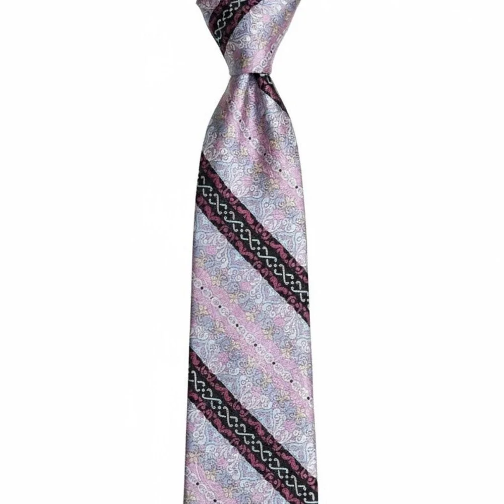 Nicole Miller Collection Silk Tie Men's Pink‎ Patterned L: 60